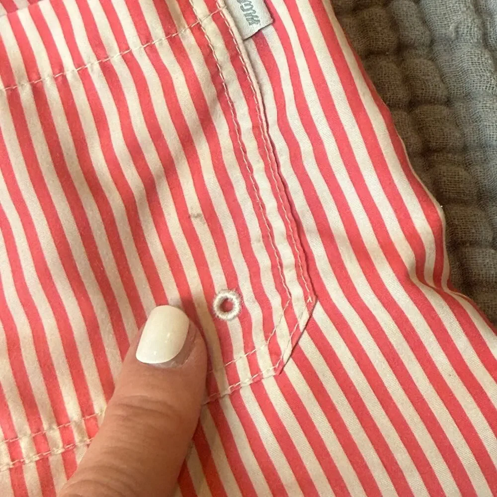 Maamgic Red White Candy Stripe Swim Trunks Shorts Boys 7